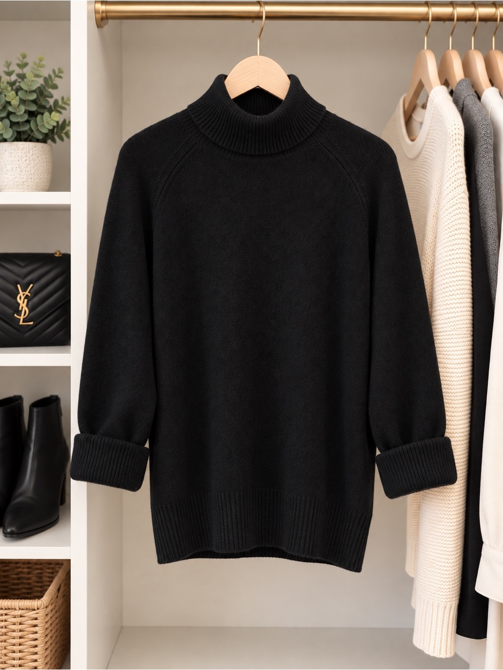 GARRET CASHMERE OVERSIZED TURTLENECK SIZE M BLACK